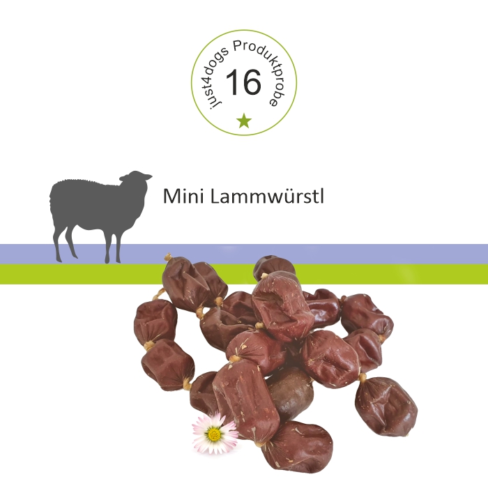 Probepackung - Mini Lammwürstl aus purem Lammfleisch verfeinert mit gesunden Brennnesseln - Kauartikel für Hunde