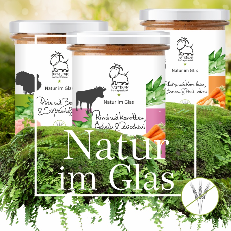 Natur im Glas - Feinste Menüs für Hunde im eigenen Saft gegart