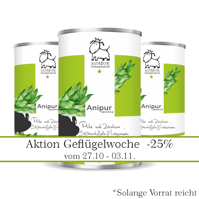 Anipur Sensitive Pute mit Zucchini, Süßkartoffeln & Leinsamen - getreidefrei