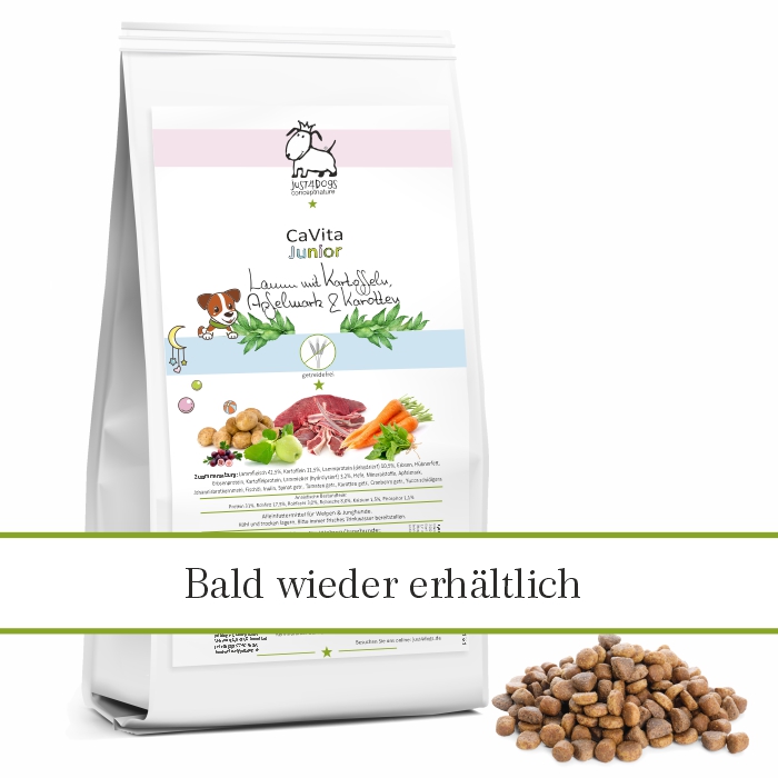 CaVita Junior 1kg - Lamm mit Kartoffeln, Apfelmark & Karotten - getreidefrei